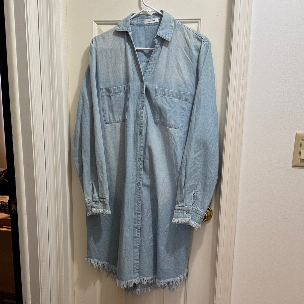 Light Blue Denim Shirt Dress